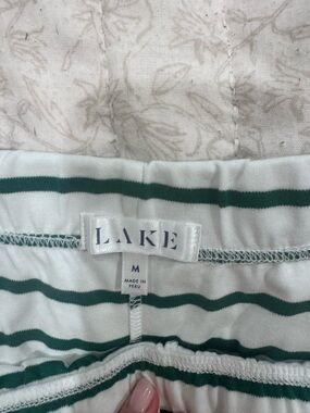 LAKE Striped Green & White shorts